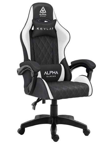 Fotel Gamingowy Materiałowy Biurowy Krzesło Alpha Gaming Kevlar Biały