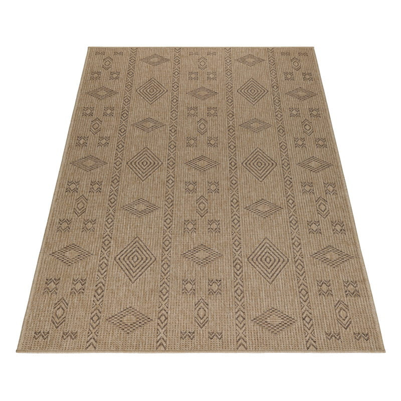 Dywan zewnętrzny Dhaka boho beżowo-antracytowy 80x 150