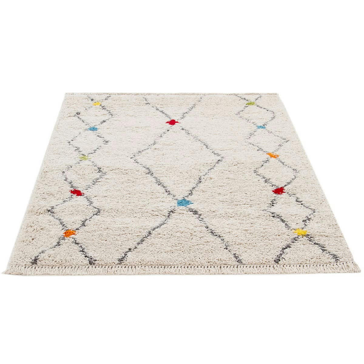 PASHTUN - Tapis shaggy en polypropylène multicolore 60x120 cm