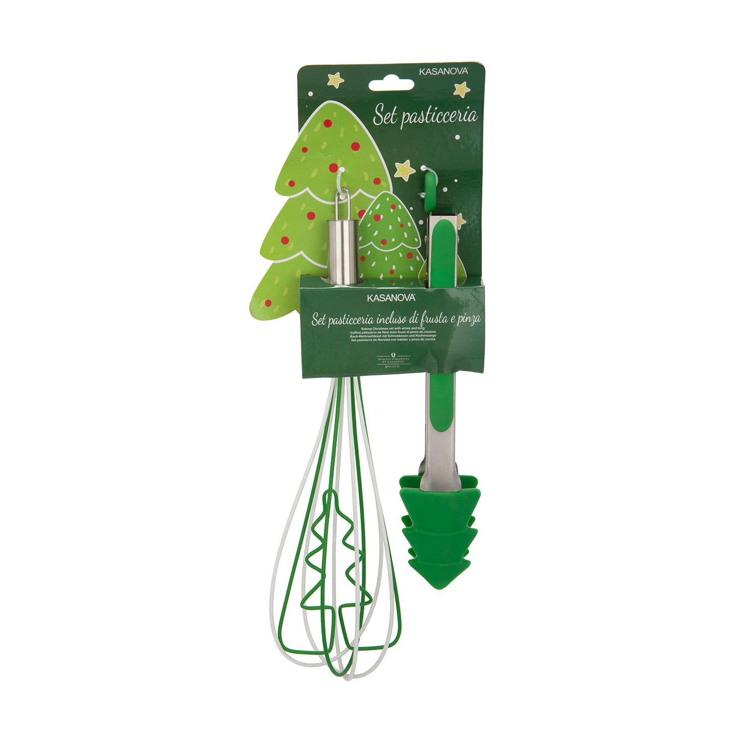 Set natalizio pinza e frusta silicone verde