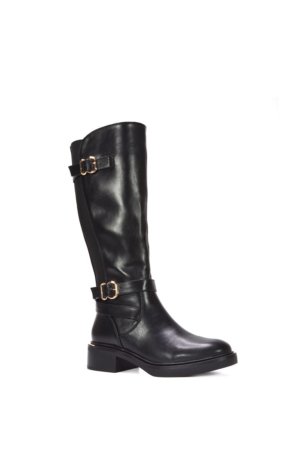 XY London Beatrice' Elasticated Knee High Chunky Biker Boots