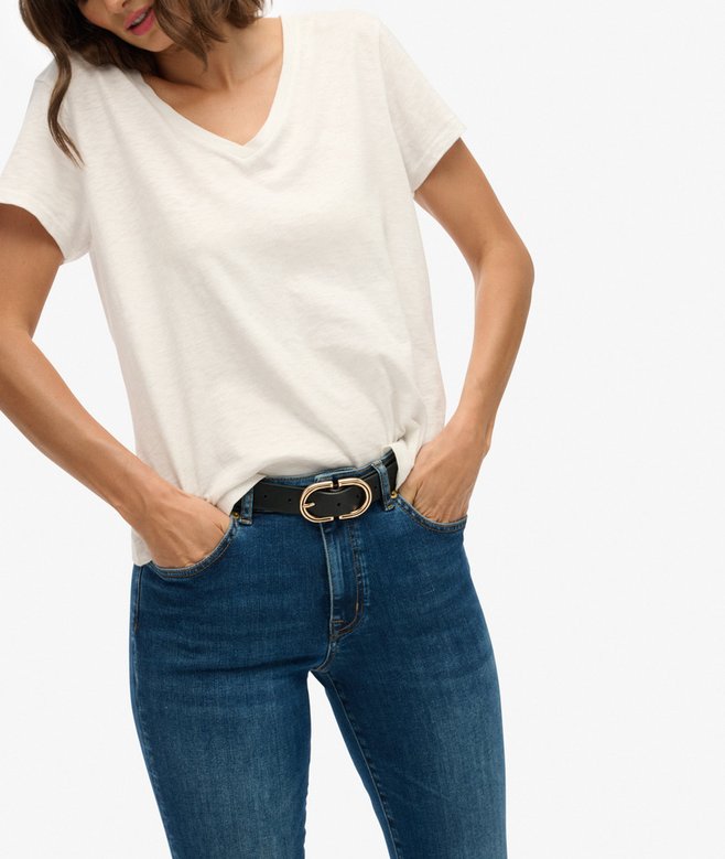 Organic Cotton Mid Rise Flare Jeans