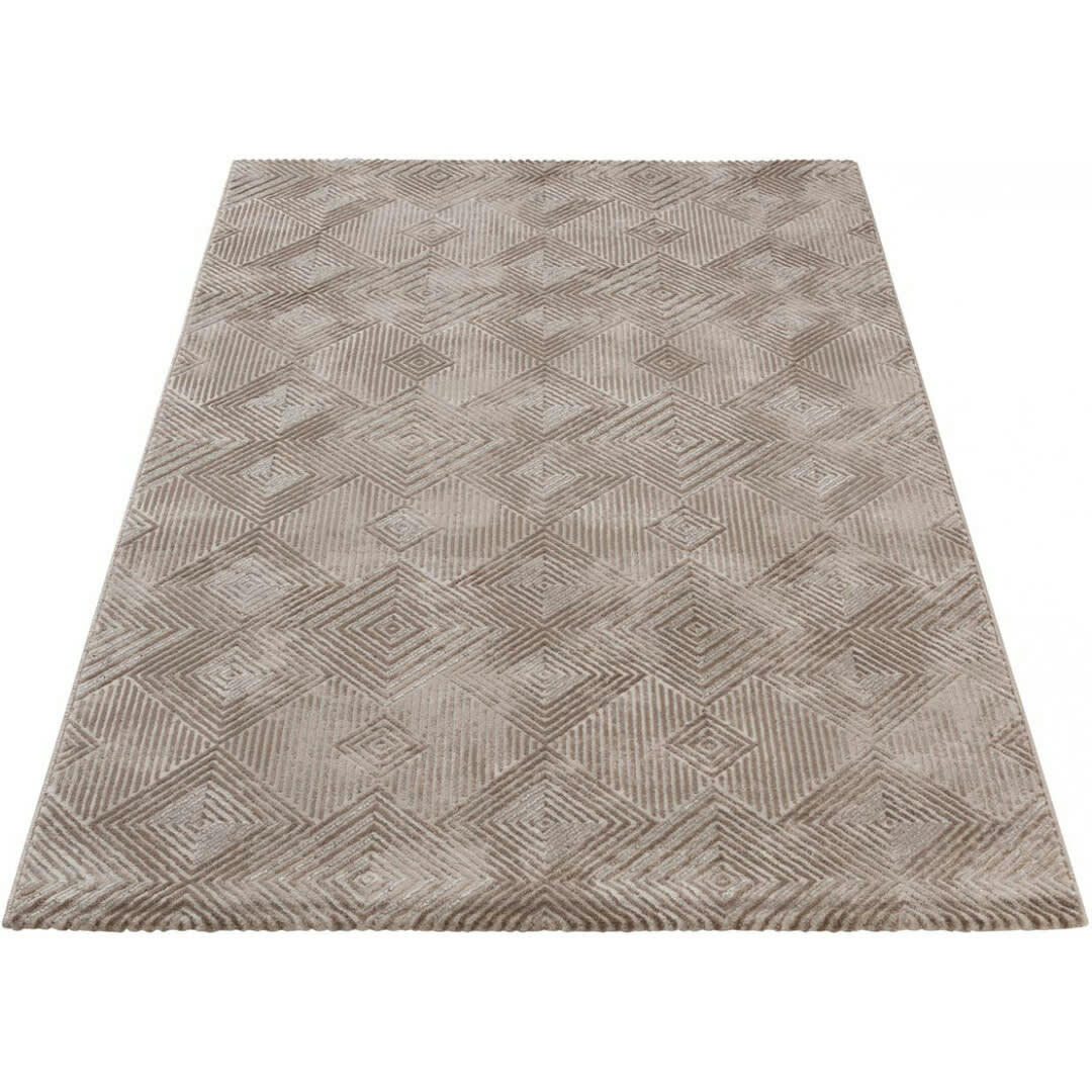 BRÉE - Tapis géométrique design en polyester beige 80x150