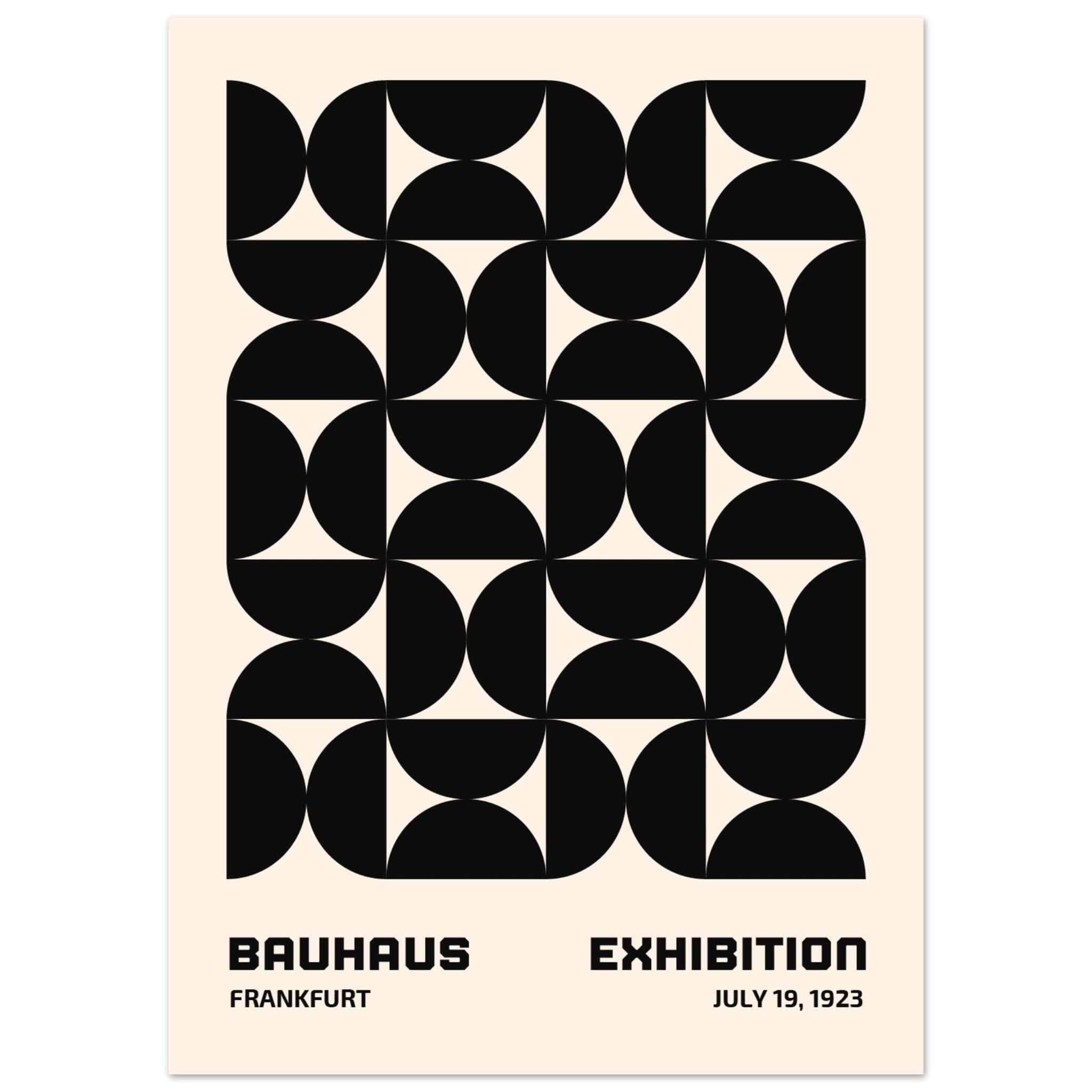 Artfulprints Poster Bauhaus - 19 juli 1923 zwart  - 50x70 cm - Zwart / Wit