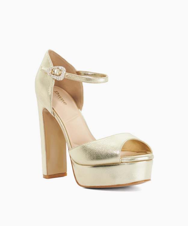 Myans Gold - Block-Heel Platform Sandals