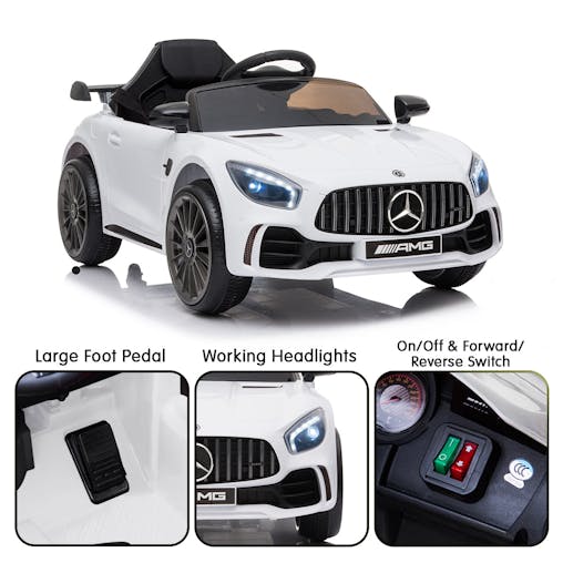 NNEDPE Mercedes Benz Licensed Kids Electric Ride On Car Remote Control White
