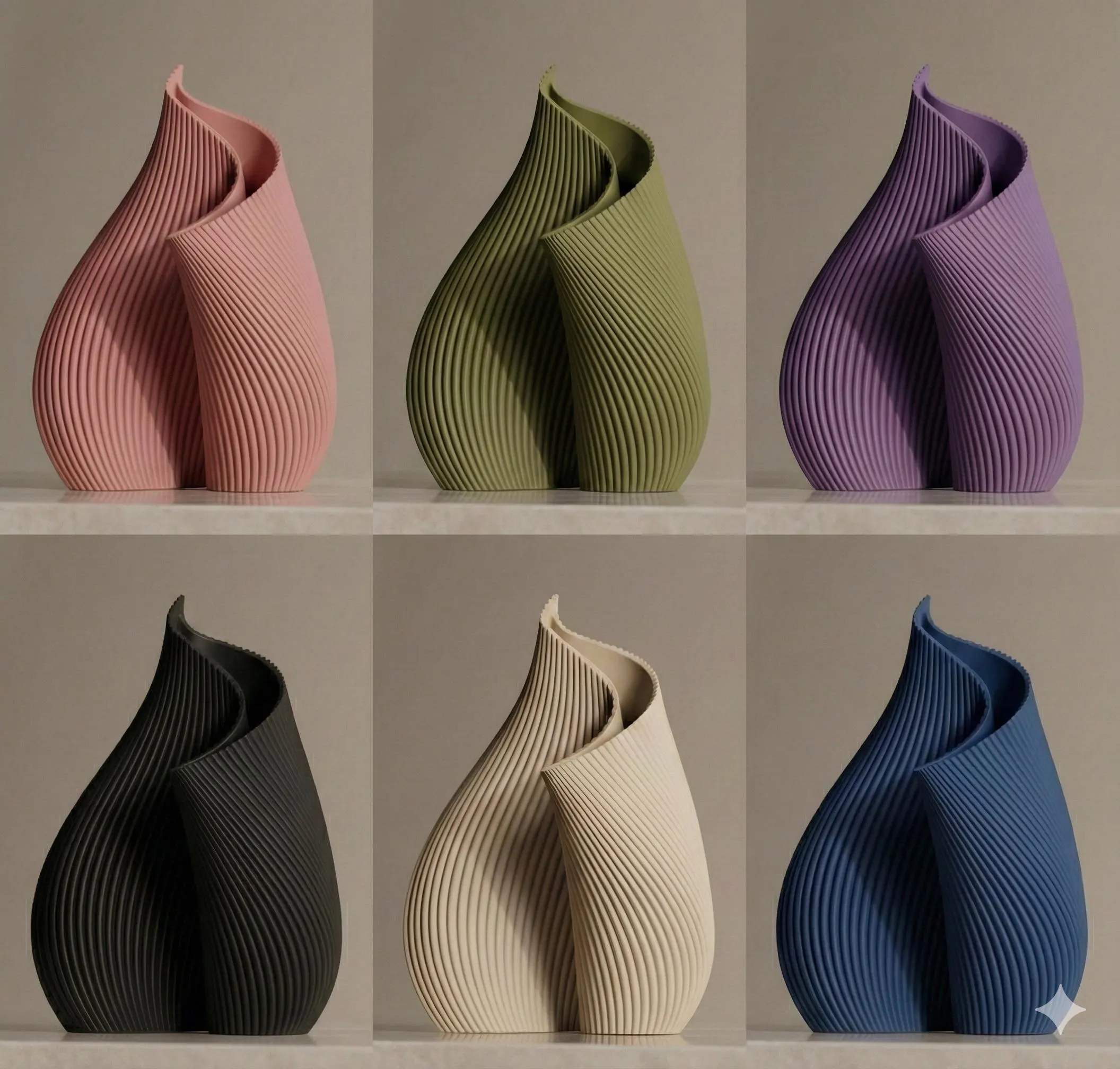 Modern Fluted Spiral Vase | Minimalist Home Decor | Elegant Table Centerpiece | Nordic Aesthetic Gift | Sculptural Vase