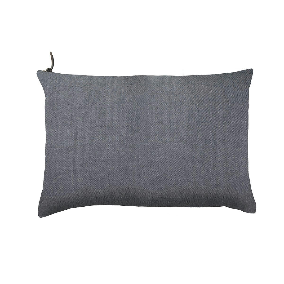 L'ESSENTIEL - L'ESSENTIEL - Coussin Lin pur lavé  Bleu Pierre 40x60