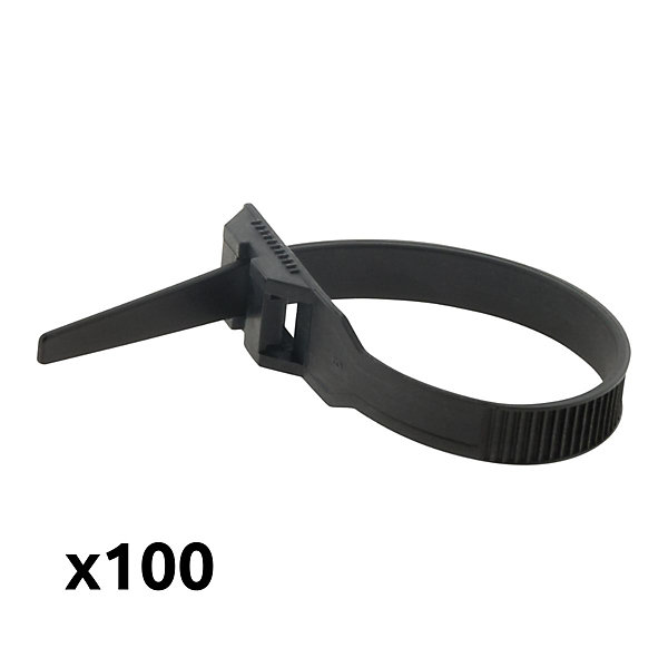 Lot de 100 colliers de câblage 9x 180mm - Noir - Zenitech