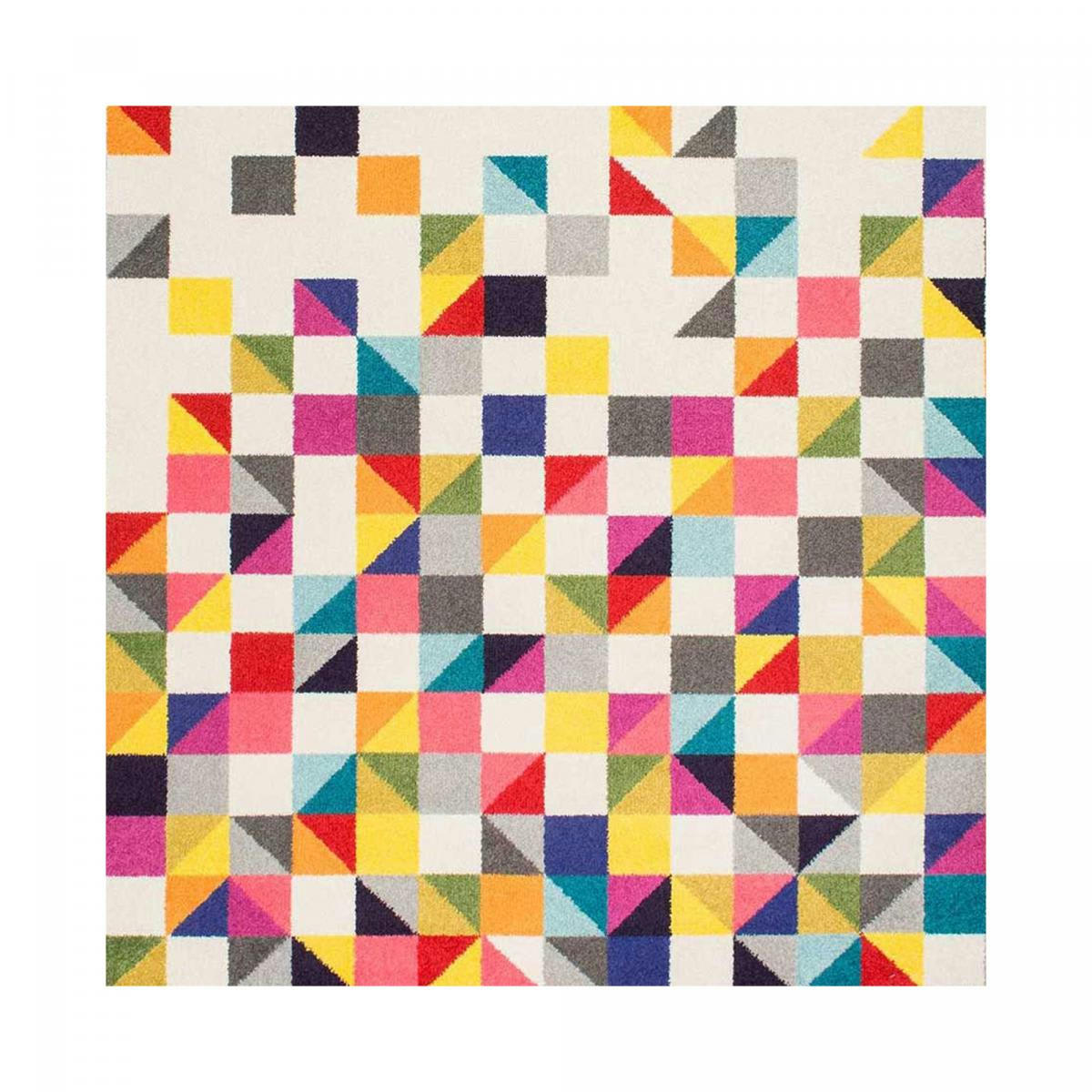 DETRU BOUTIK - Tapis salon multicolore 160x160 carré