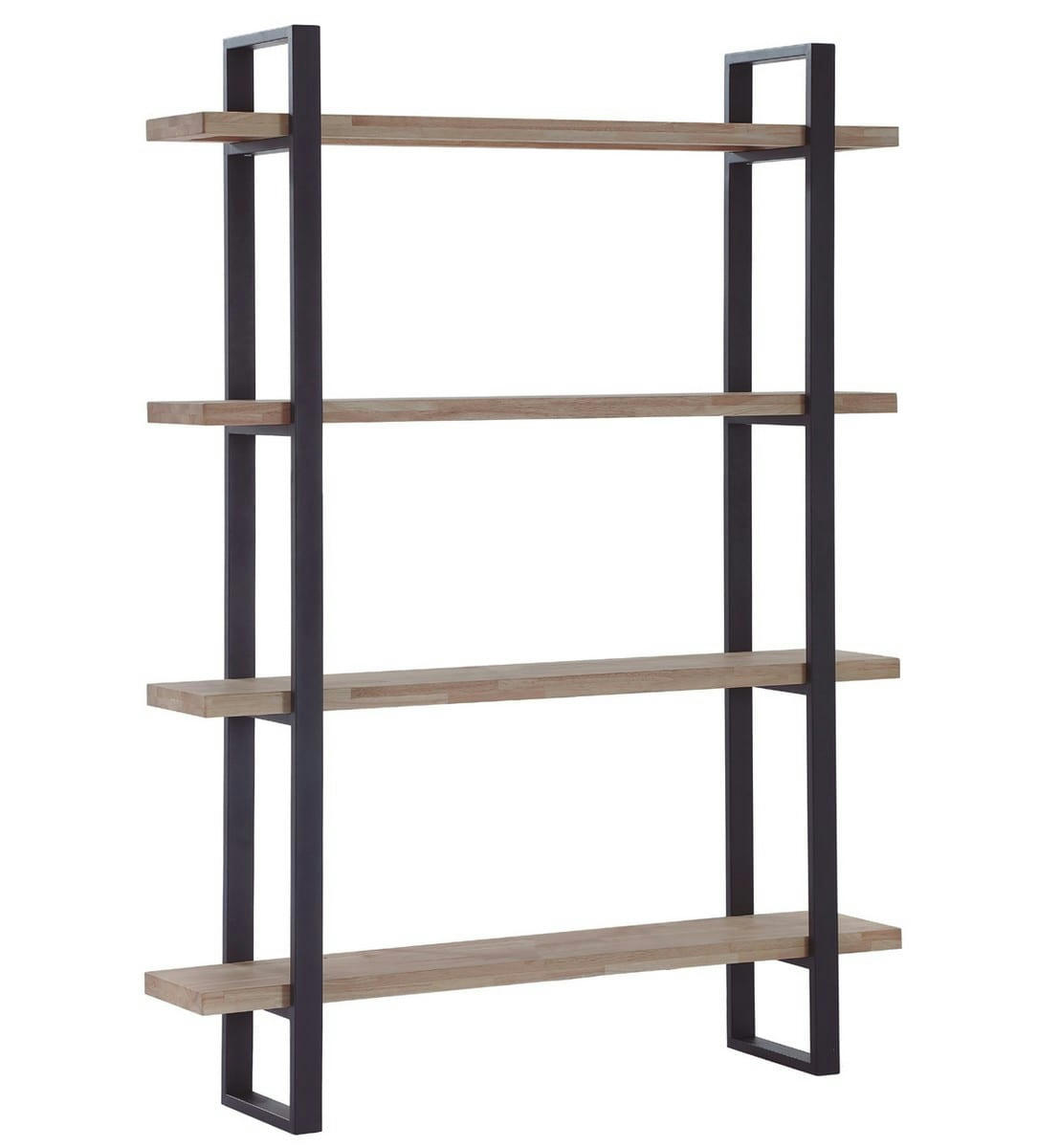 MATAKI - Étagère haute bois et acier noir