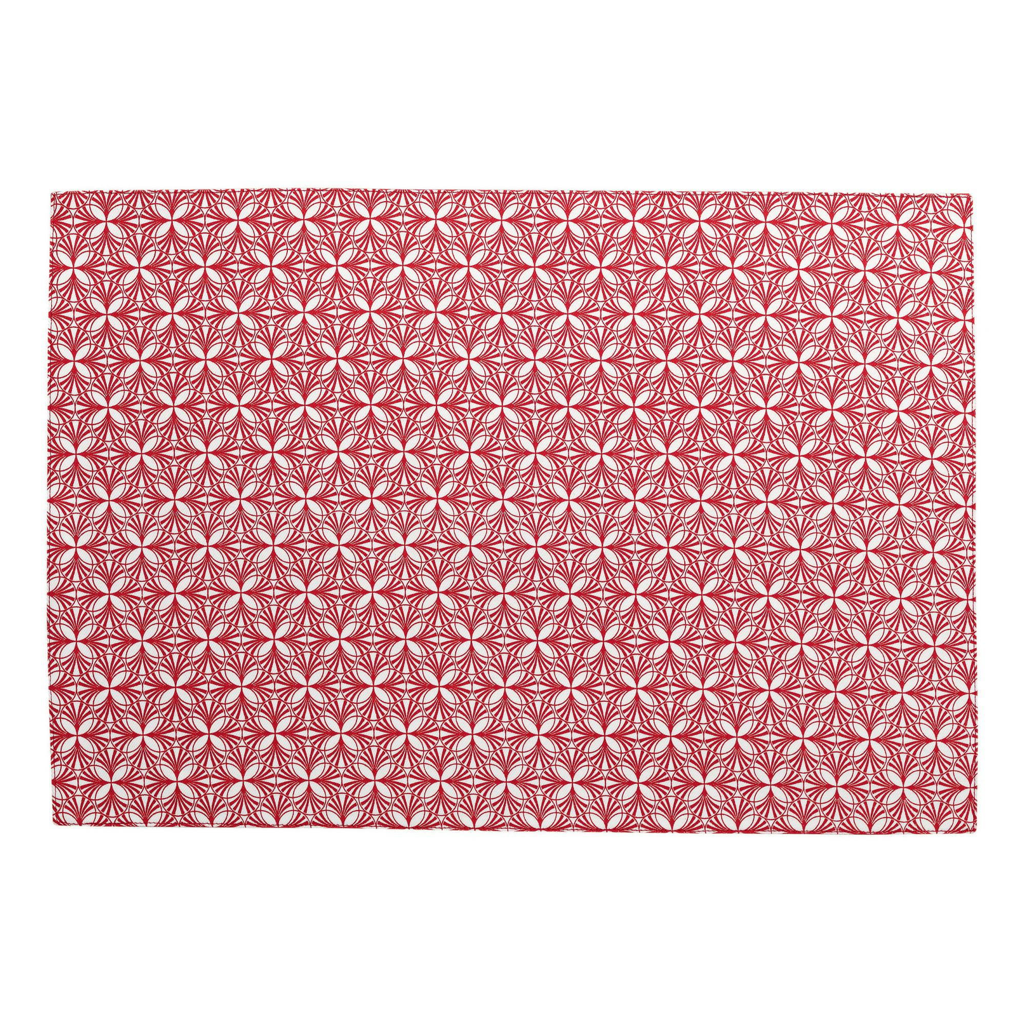 CALYPSE - Set de table  en coton rouge 33 x 48