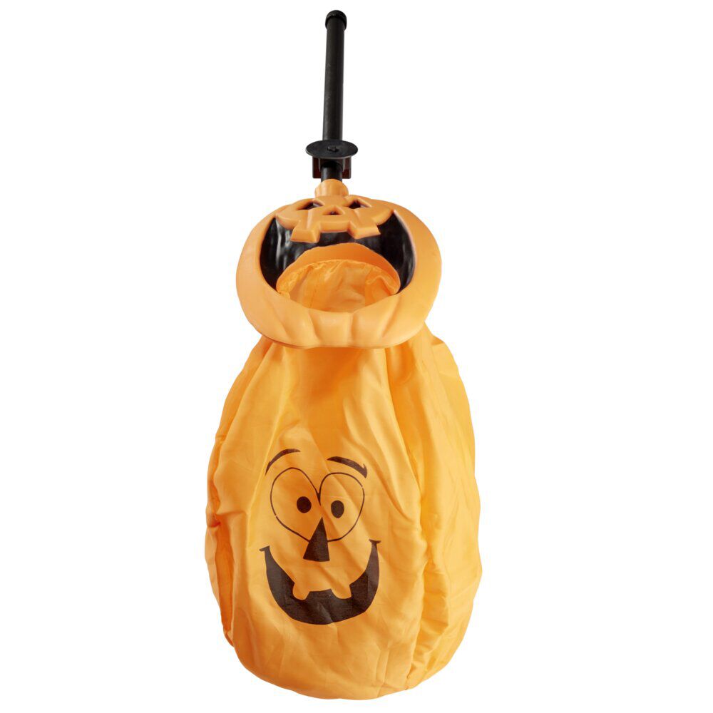 Sac à bonbons perche Halloween forme citrouille lumineux sonore L55,5cm