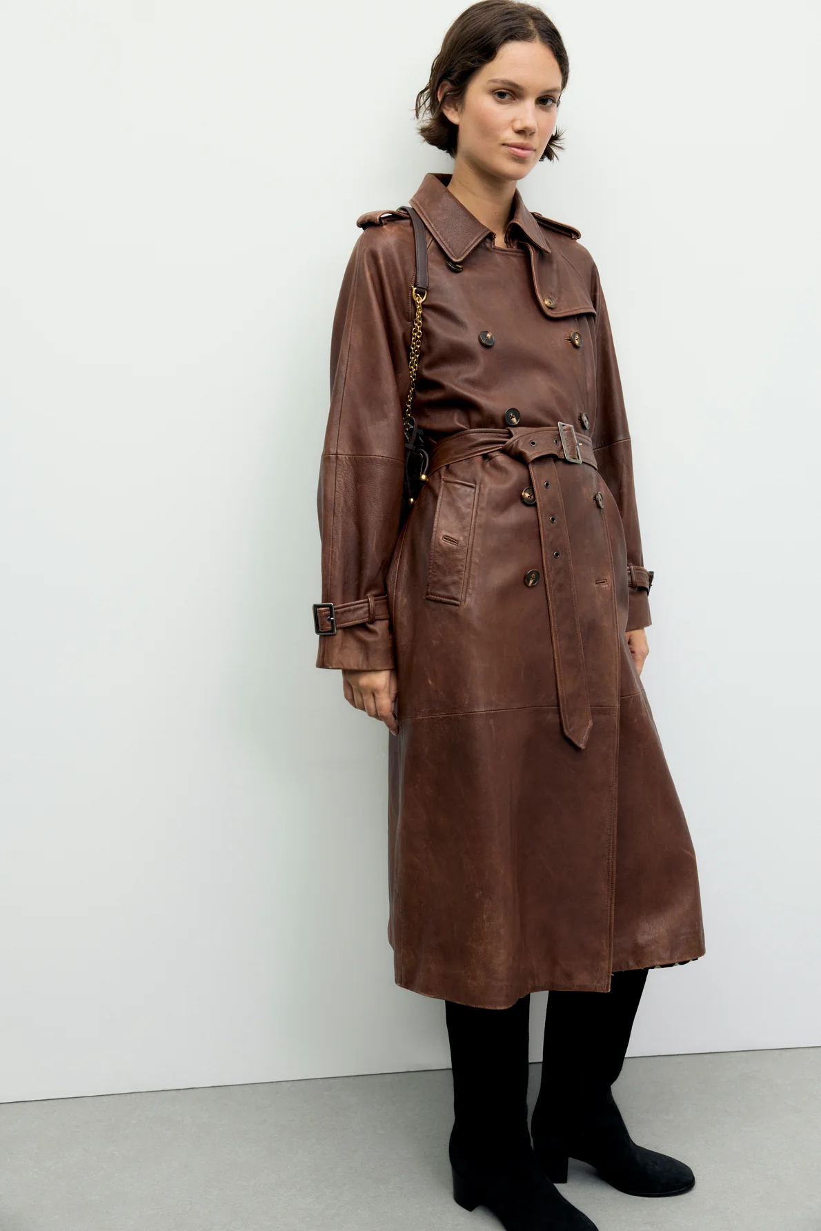Trench en cuir d'agneau - LEXIE