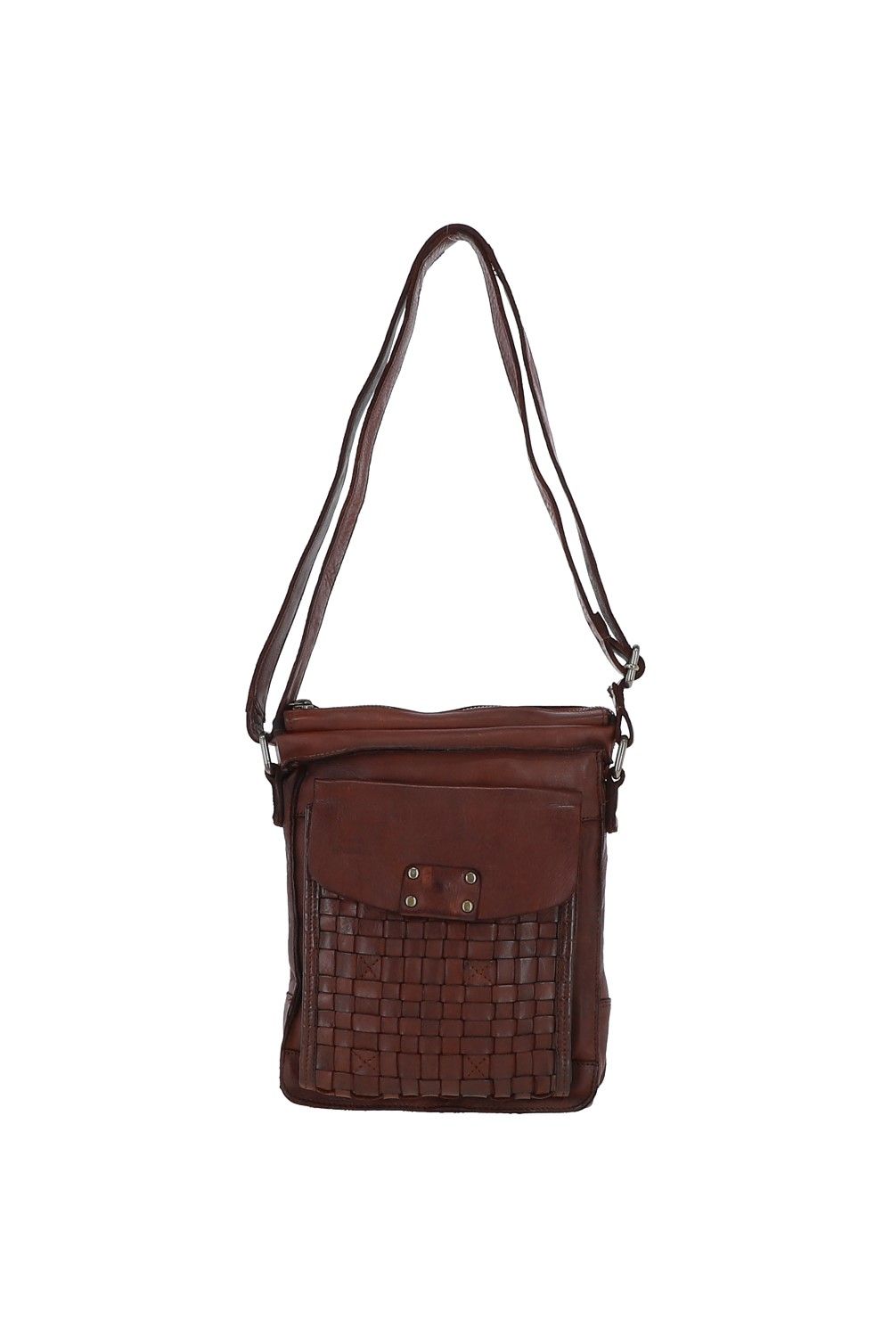 Ashwood Leather Tramonto' Vintage Woven Leather Crossbody Bag