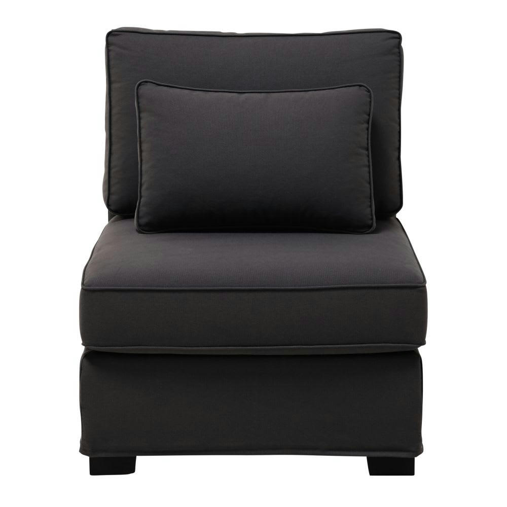 Milano - Chauffeuse pour canapé modulable en toile gris ardoise