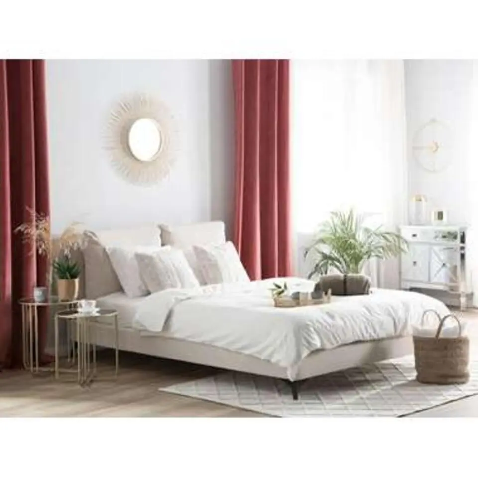 MELLE - Tweepersoonsbed - Beige - 140 x 200 cm - Chenille