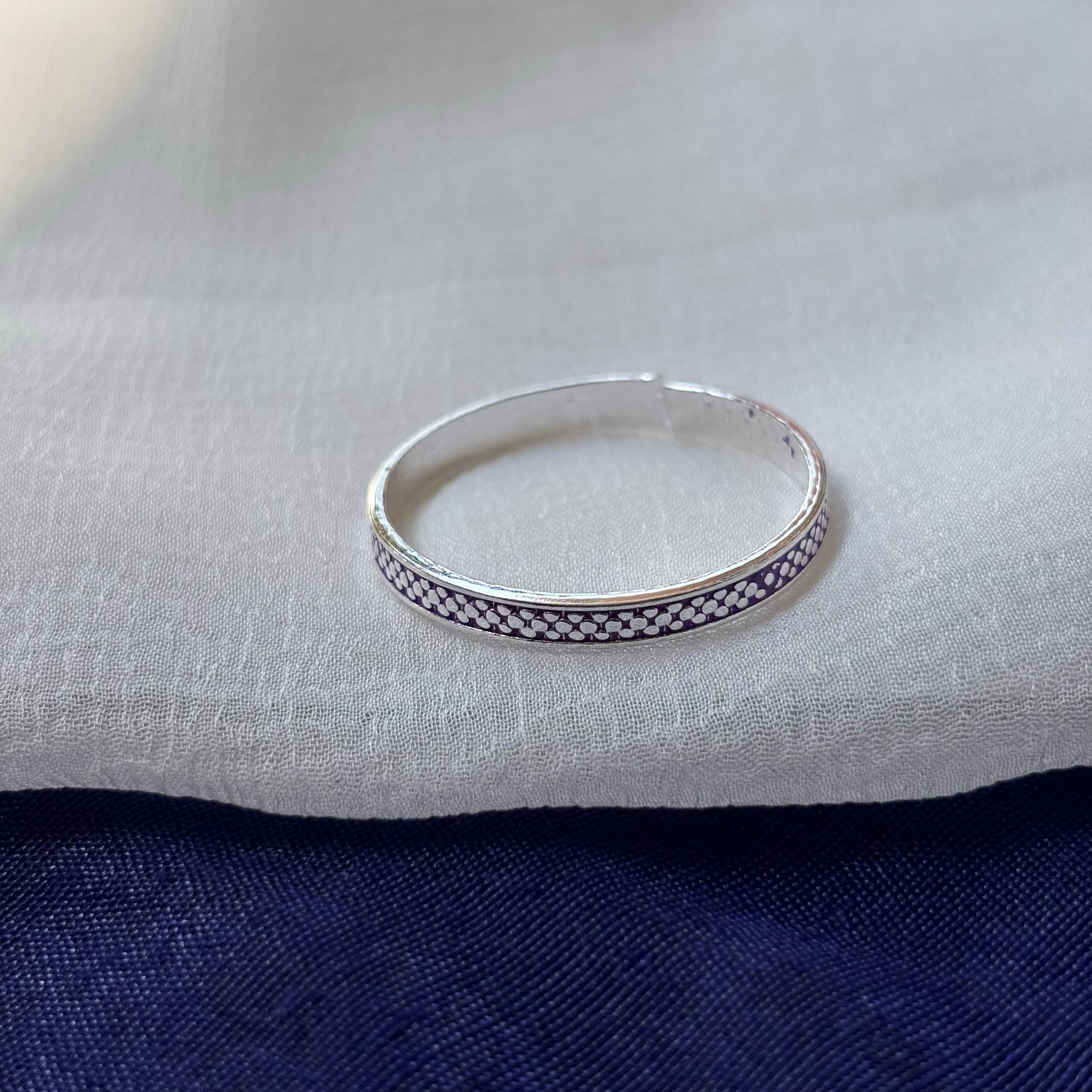 The Colourful Aura 925 Silver Band Boho Slim Purple Thumb Midi Band Toe Ring