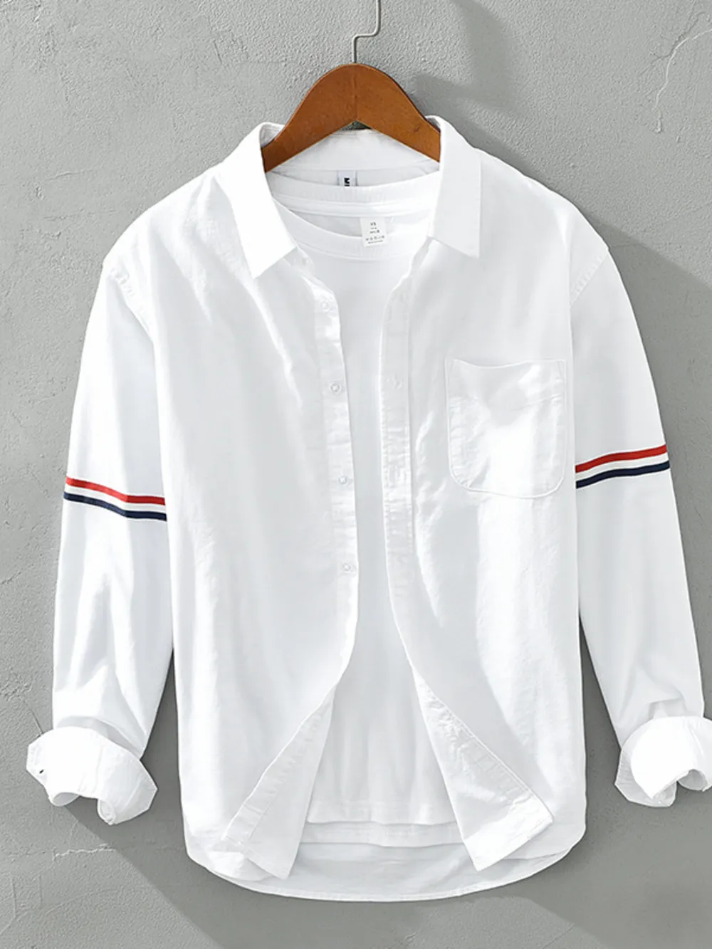 Men's Plus Size Long Sleeve Button-Up Shirt