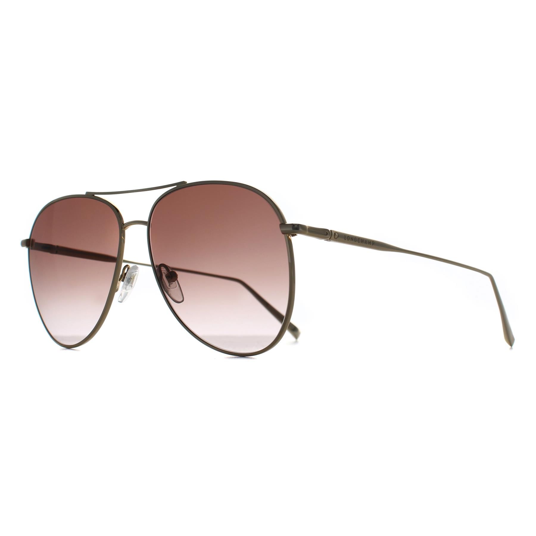 Longchamp Aviator Gold Brown Brown Gradient LO139S
