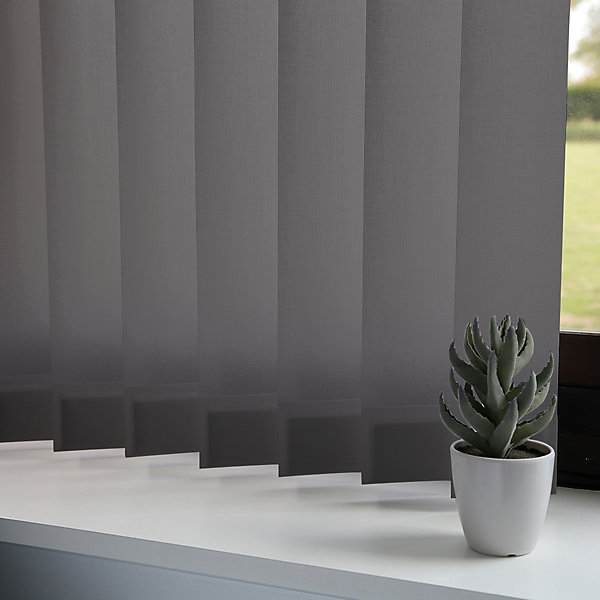 5 lamelles verticales orientables 89mm pour store californien en voile gris anthracite sans chaînette basse H.260cm Madeco