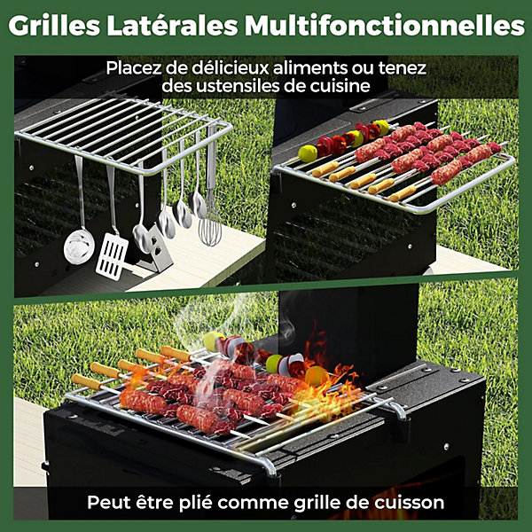 Mini-poêle à Bois Compact de Table,avec Grille, Rechaud Bois en Acier Inoxydable et 2 Grilles, avec Fenêtre en Verre