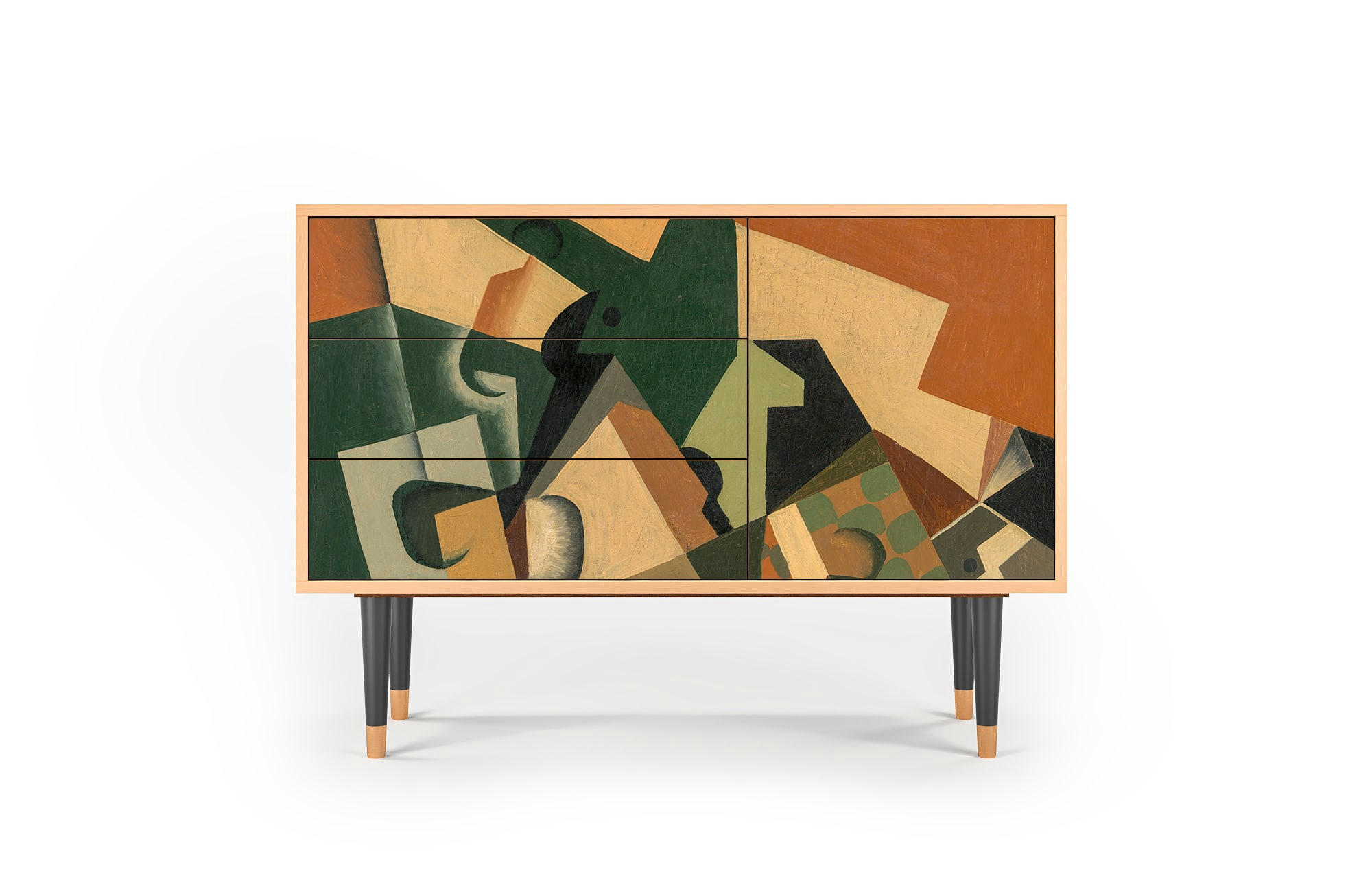 GLASS AND CHECKERBOARD BY JUAN GRIS - Buffet  multicolore 3 tiroirs et 1 porte L 115 cm