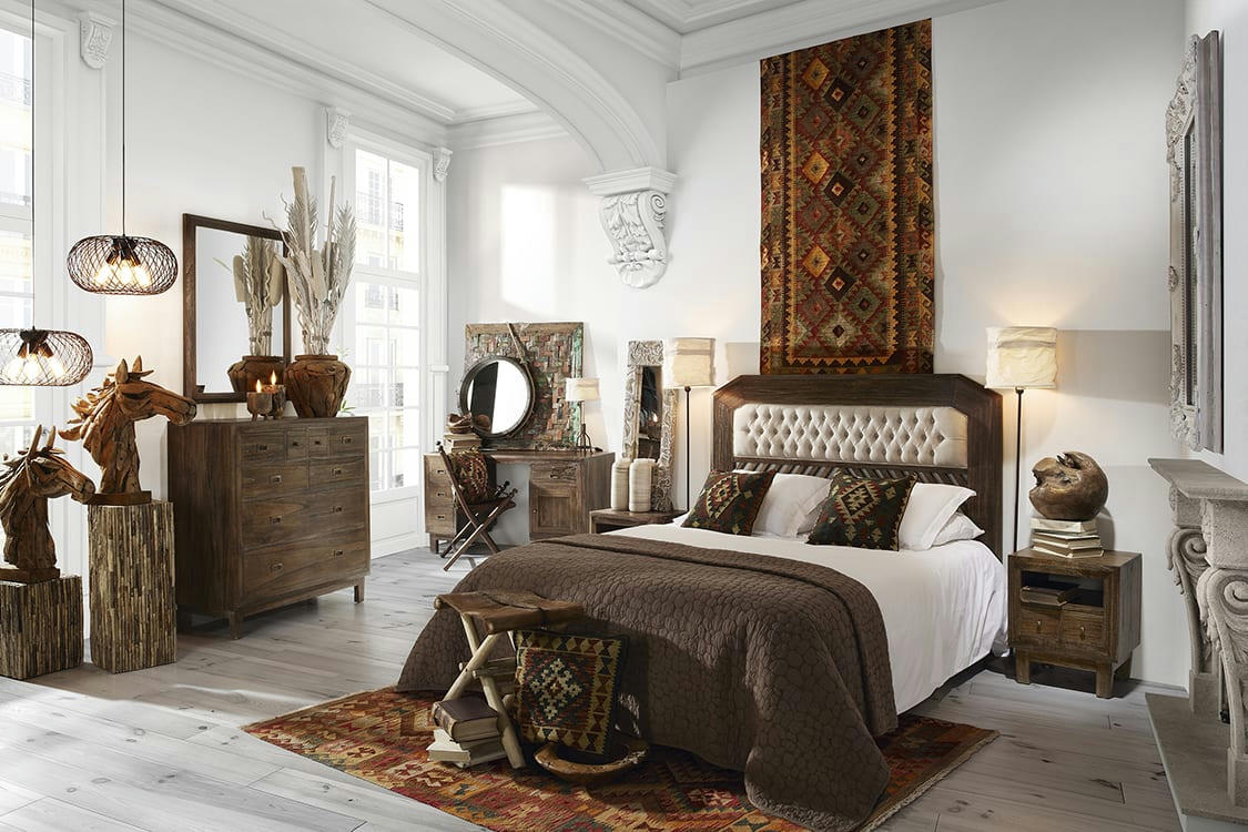 SINDORO - Table de chevet bois marron L45 cm