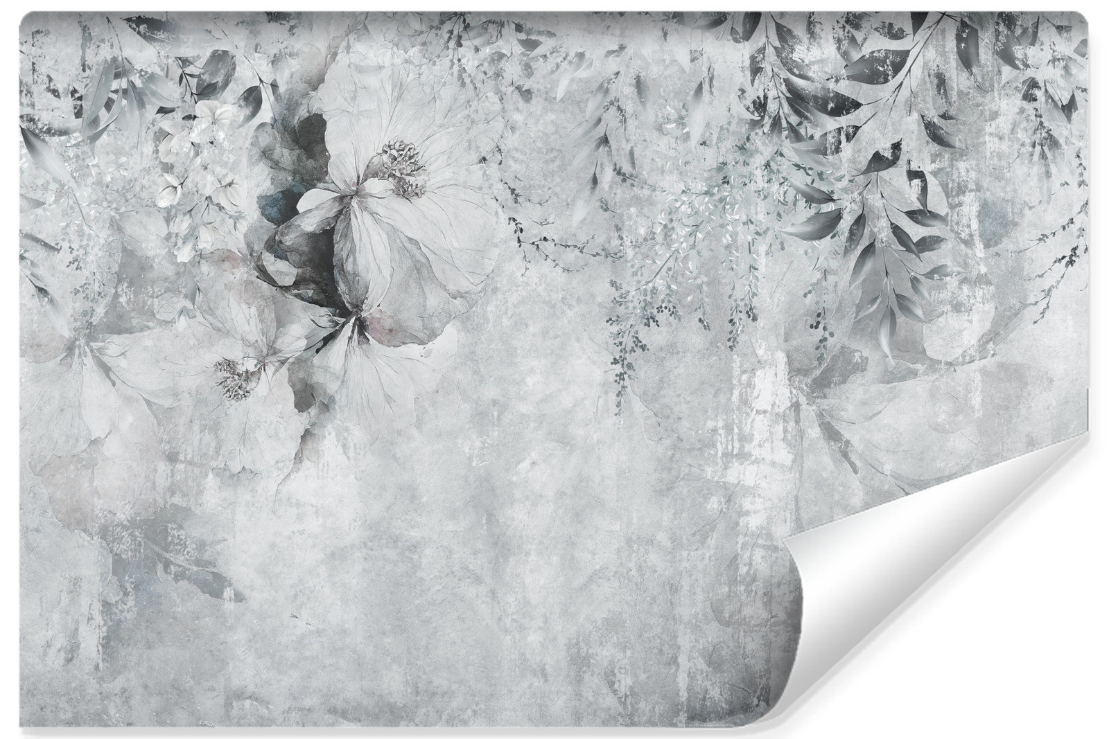 Fototapeta Delikatne Liście Na Betonie 90x60cm