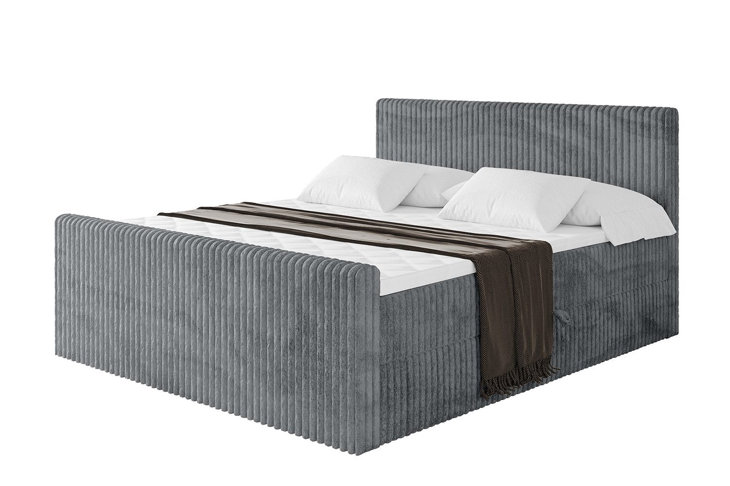 Łóżko kontynentalne z pojemnikiem i materacem H3 BARWA - 120x200cm