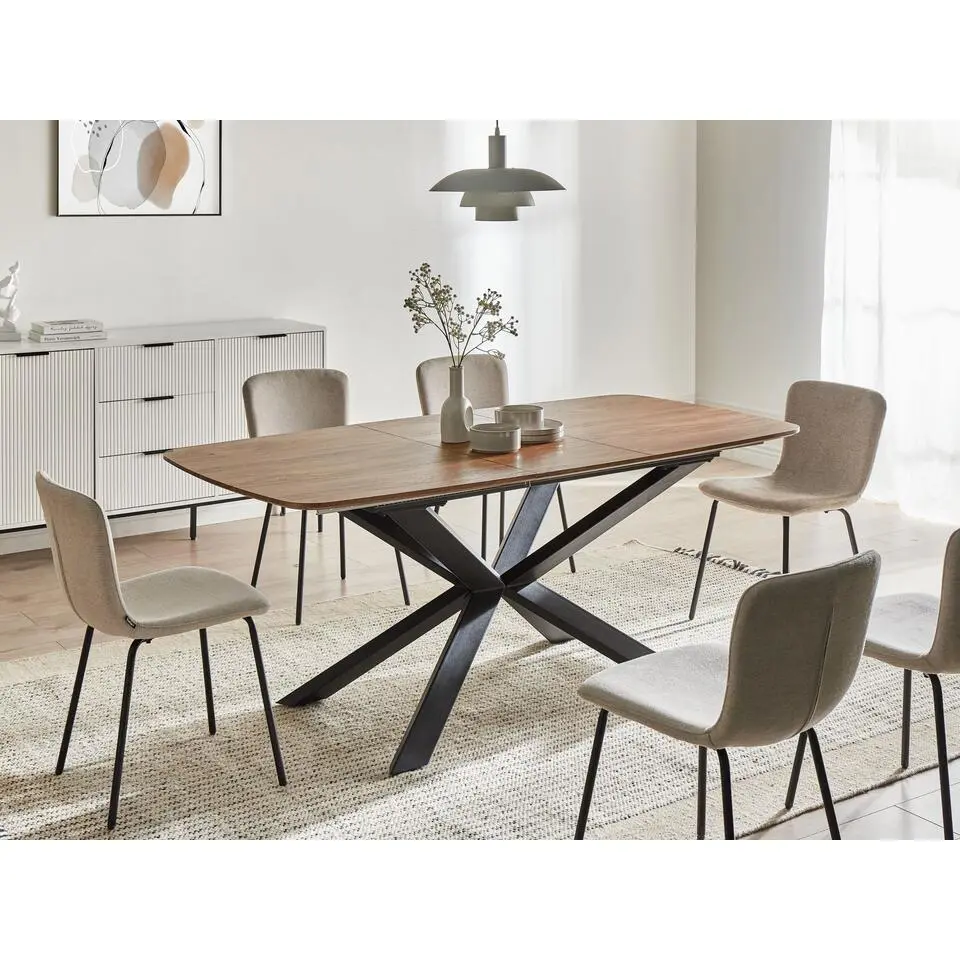 GAIRDNER - Eettafel uitschuifbaar - Bruin - 140/180 x 90 cm - MDF