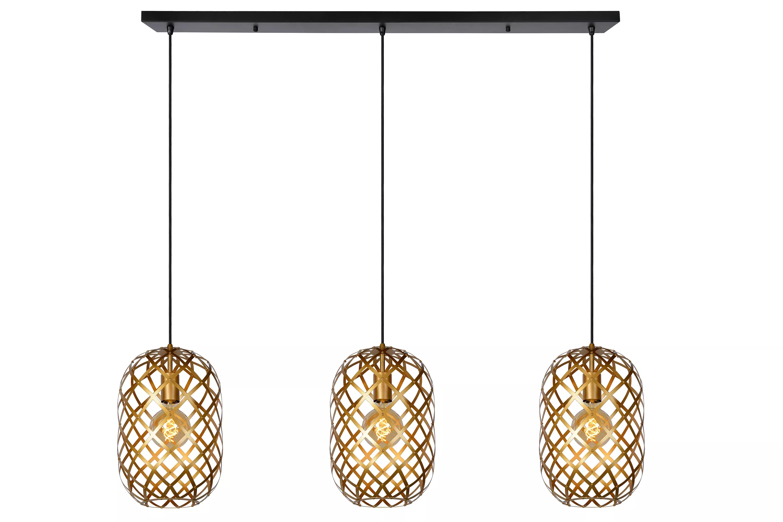 Lampa wisząca złoto-odcienie złota-czarna WOLFRAM 3xE27x60W Lucide