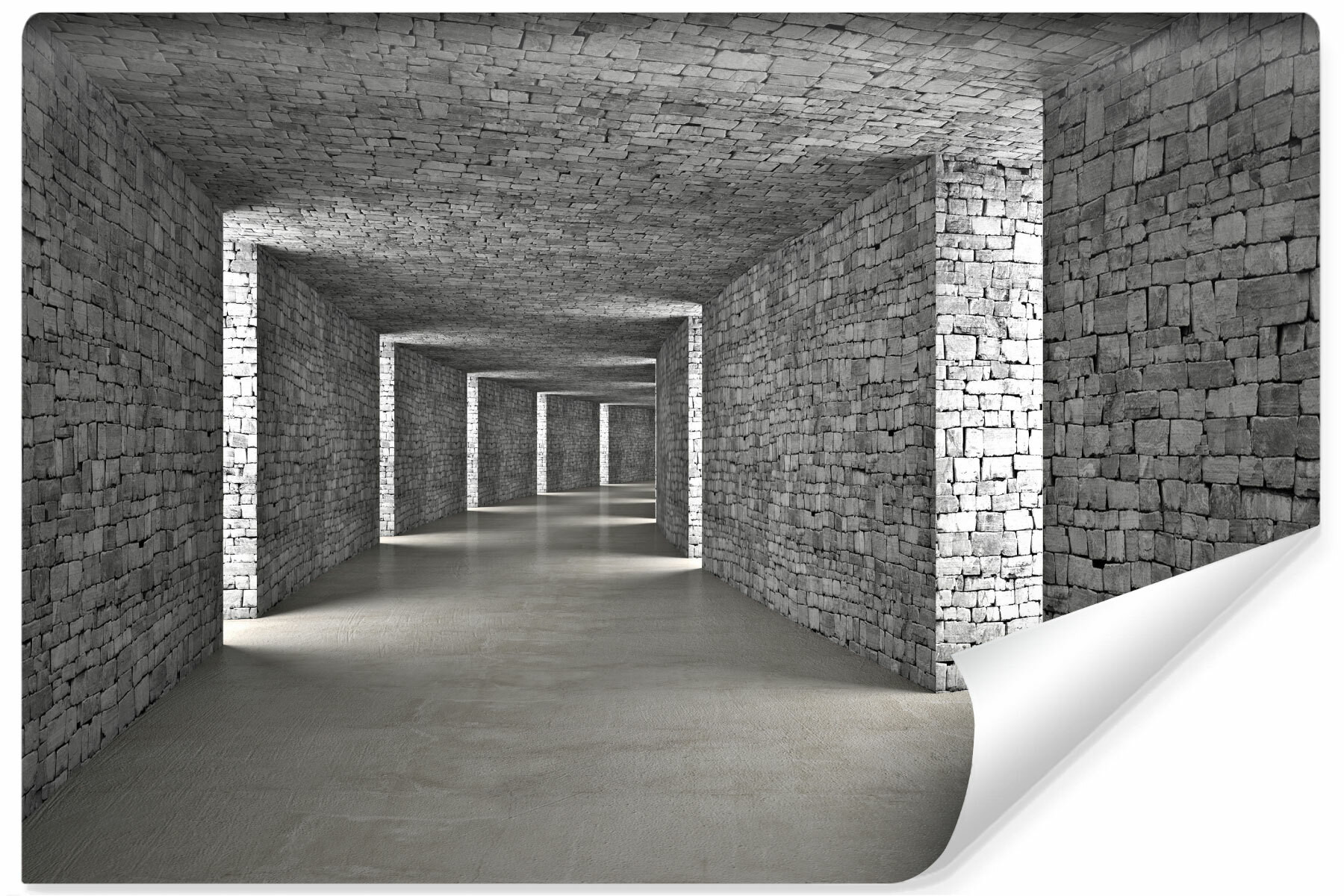 Fototapeta Ścienna Kamienny Tunel Abstrakcja 3D 90x60cm