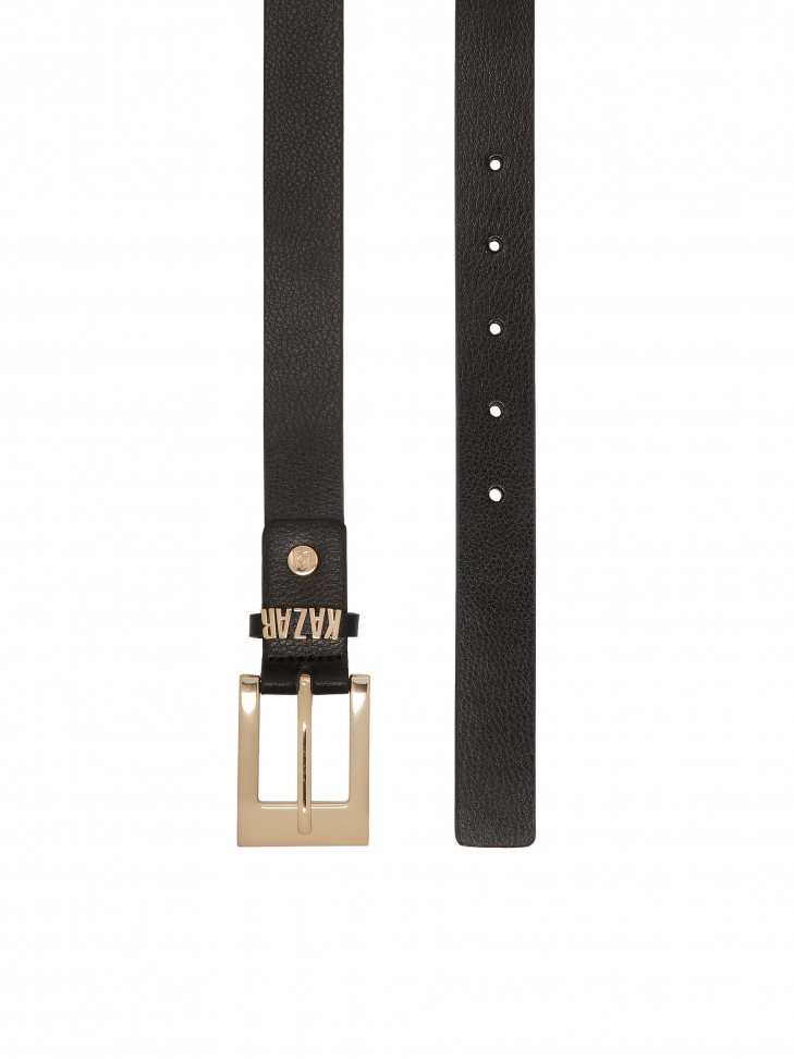 Classic black belt with logoed belt loop