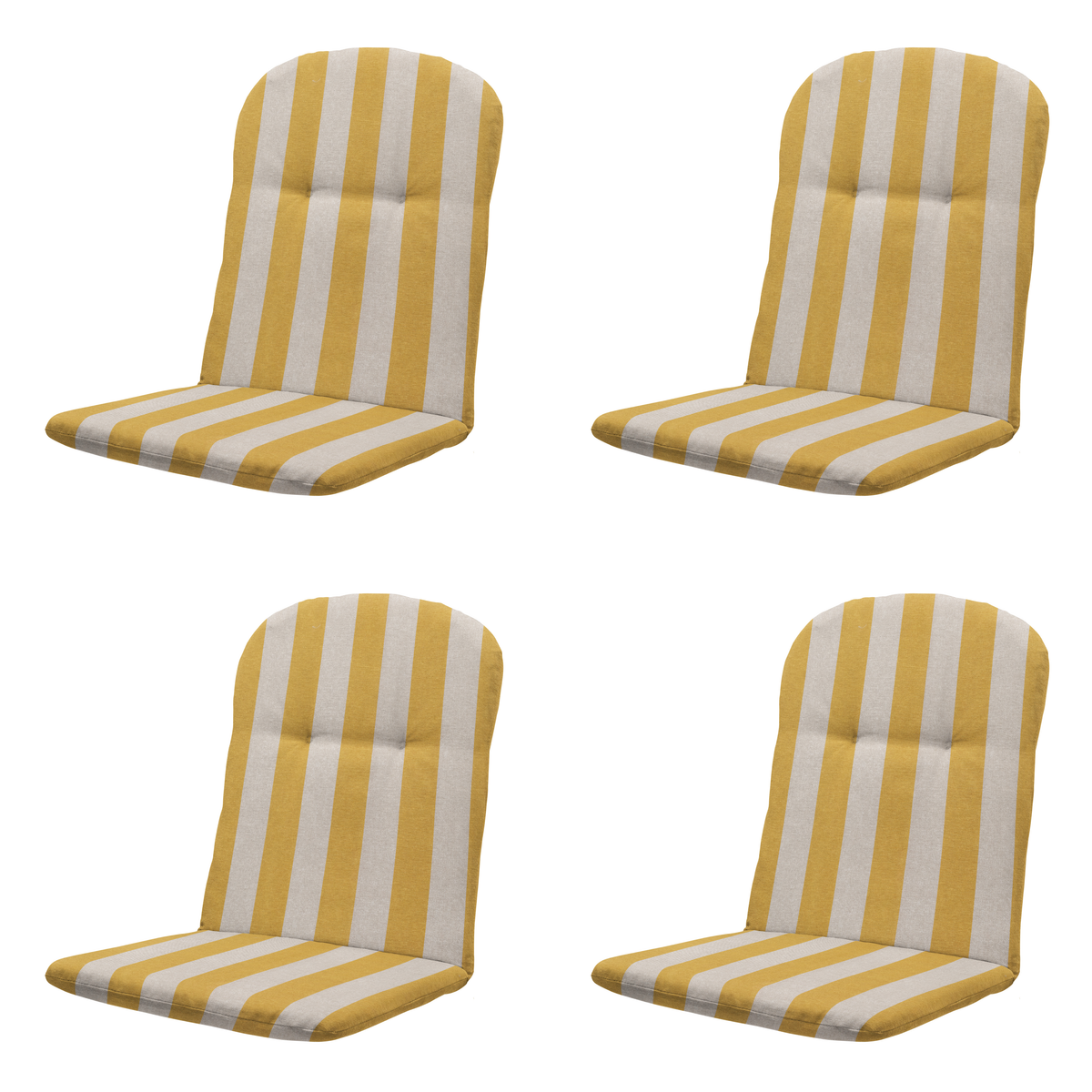 Madison kuipstoelkussen hoge rug Amora - geel - 96x45x3,5cm - set van 4
