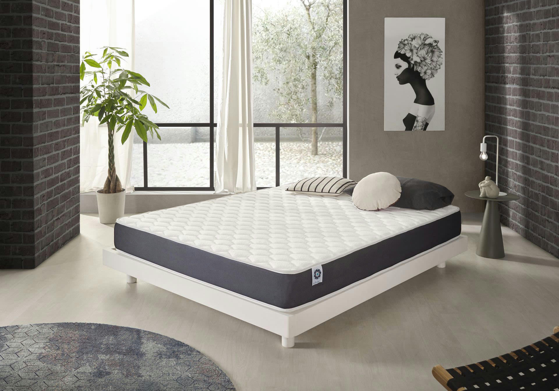 ERGOLATEX 24 - Matelas 120x190 cm - Épais 24 cm - Blue Latex, Mousse HR