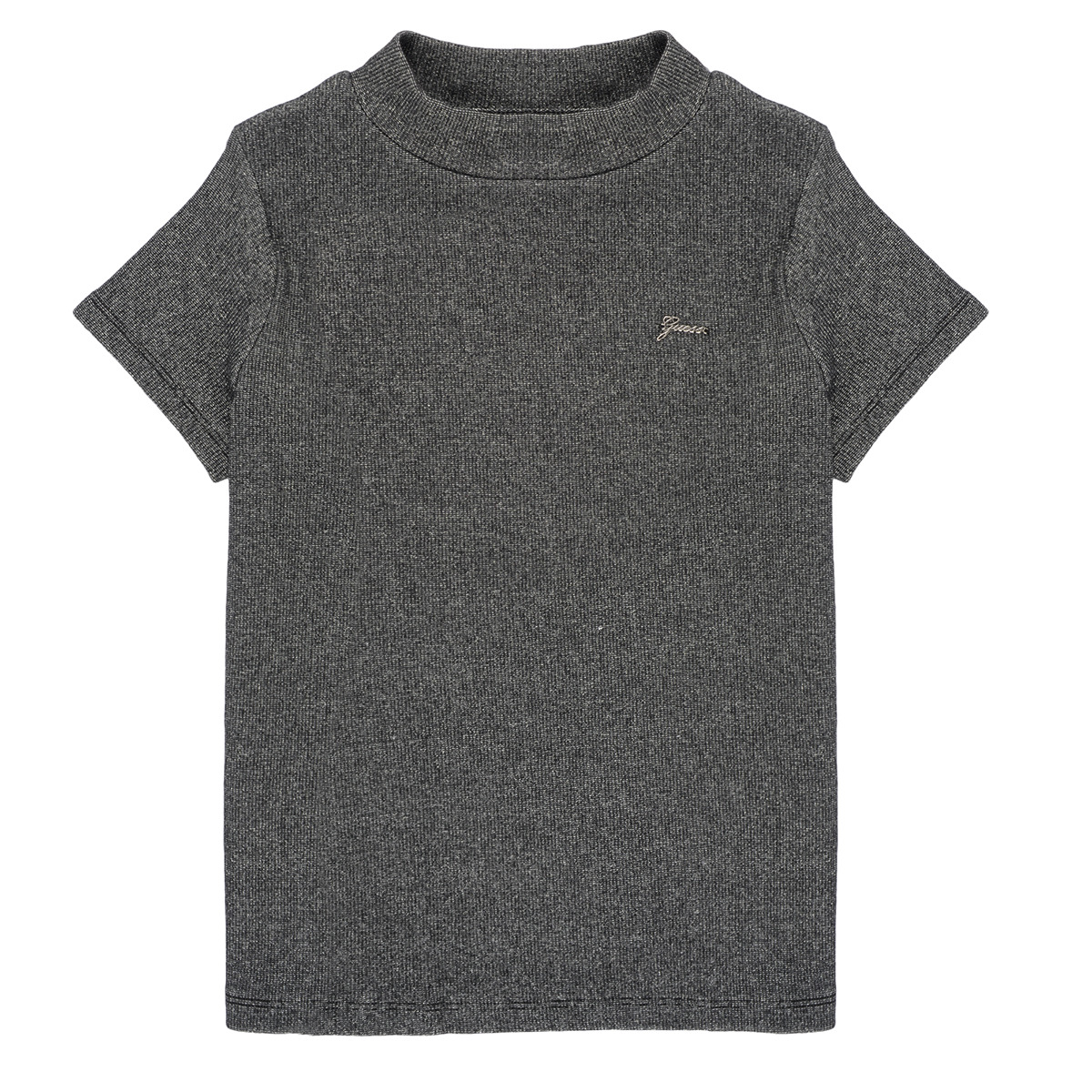 Guess - RIB LUREX SS T-SHIRT - Grey