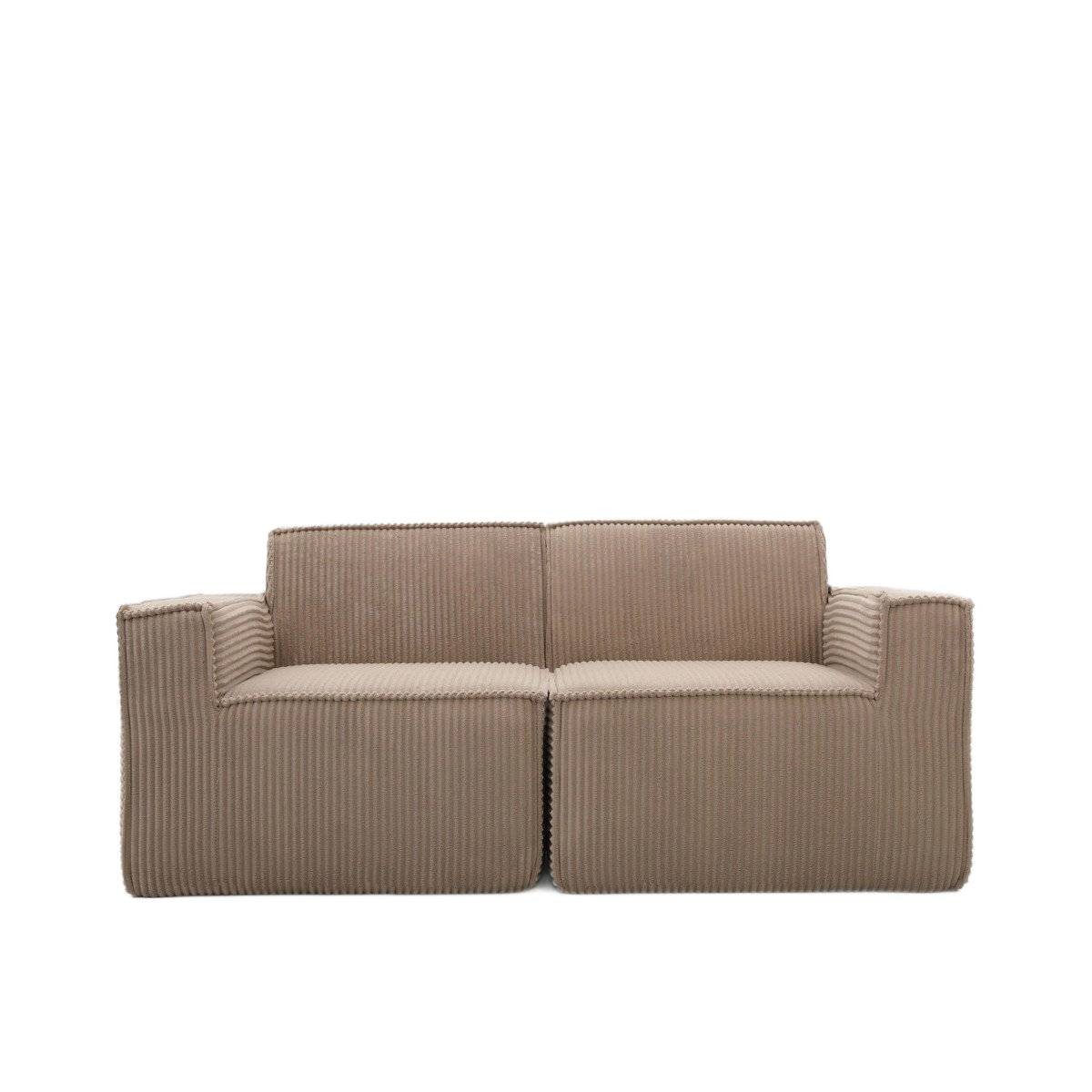 Sofa modułowa LYKKE 2-osobowa beżowa piankowa sztruksowa 190x88x73 cm HOMLA
