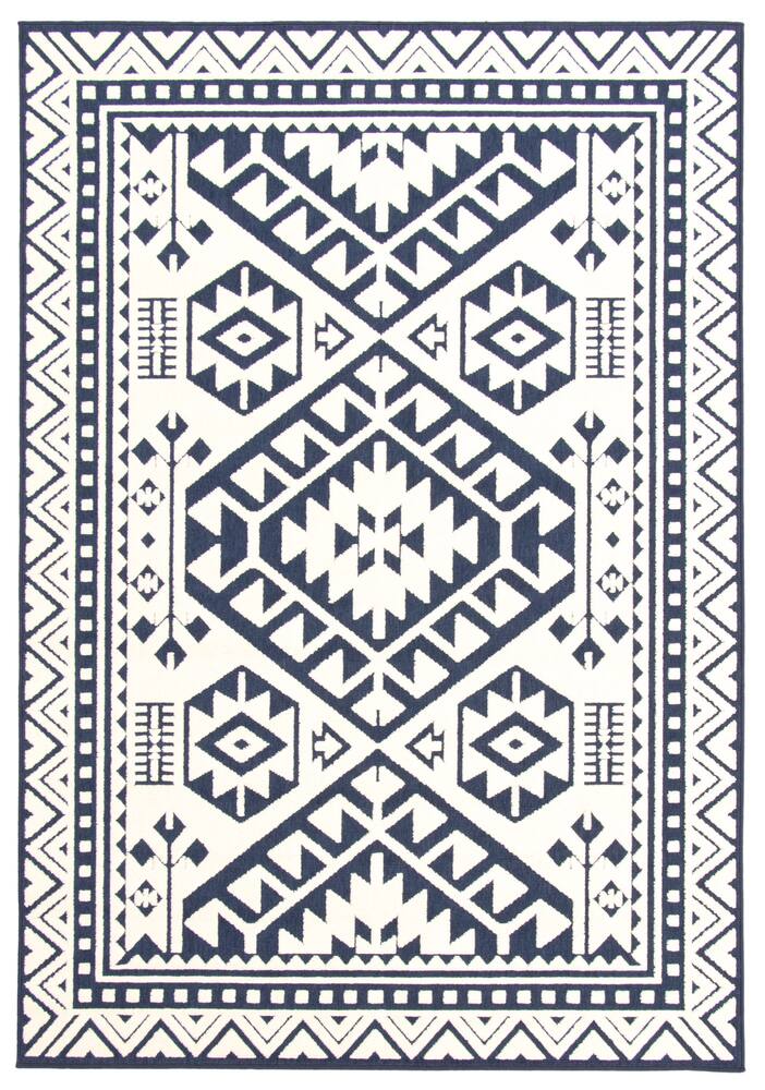 ECARPET Aaya Indoor/Outdoor Area Rug, Blue/White, Assorted Sizes