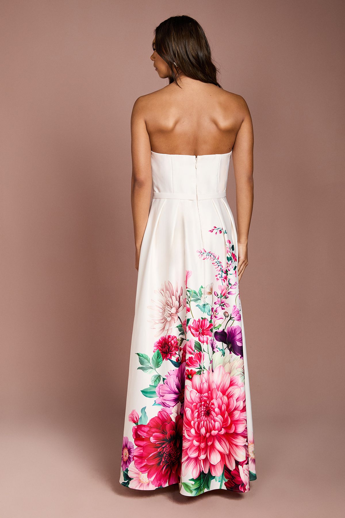 Coast Wired Bandeau Border Print Maxi Dress