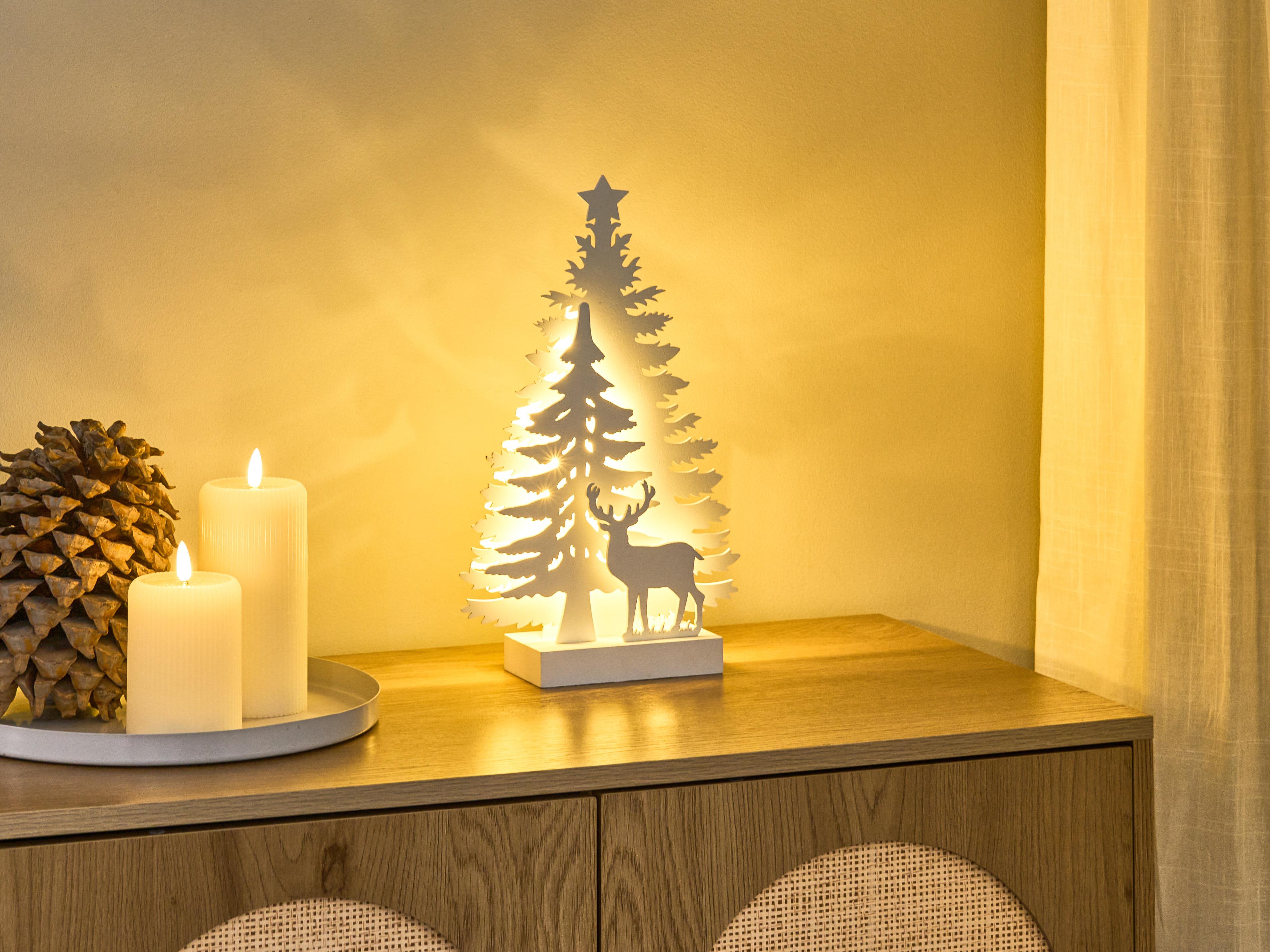 Christmas Decoration LED FEMAN Christmas Tree Reindeer 36 cm White