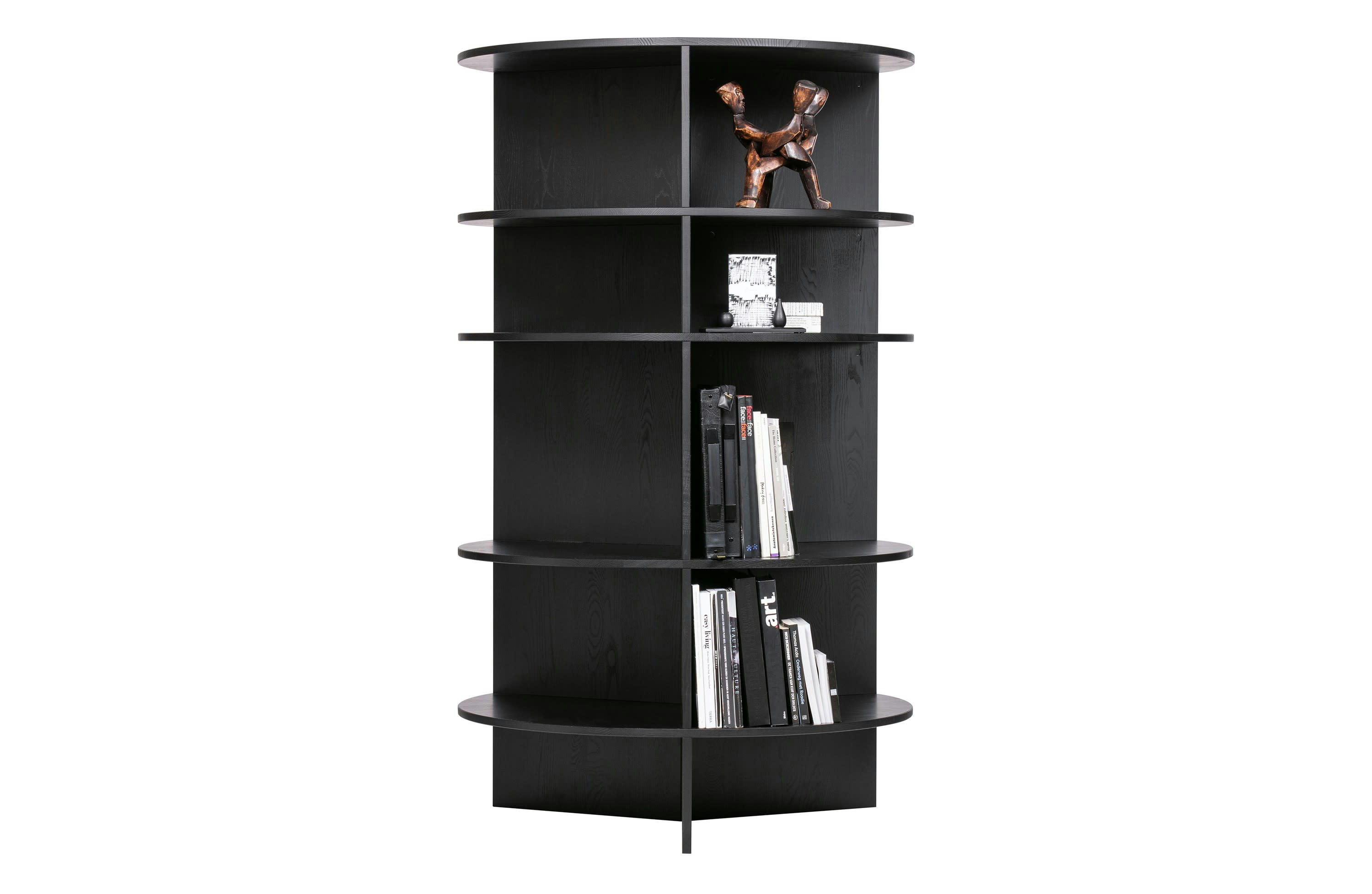 TUBE - Etagère à livres rond en bois noir