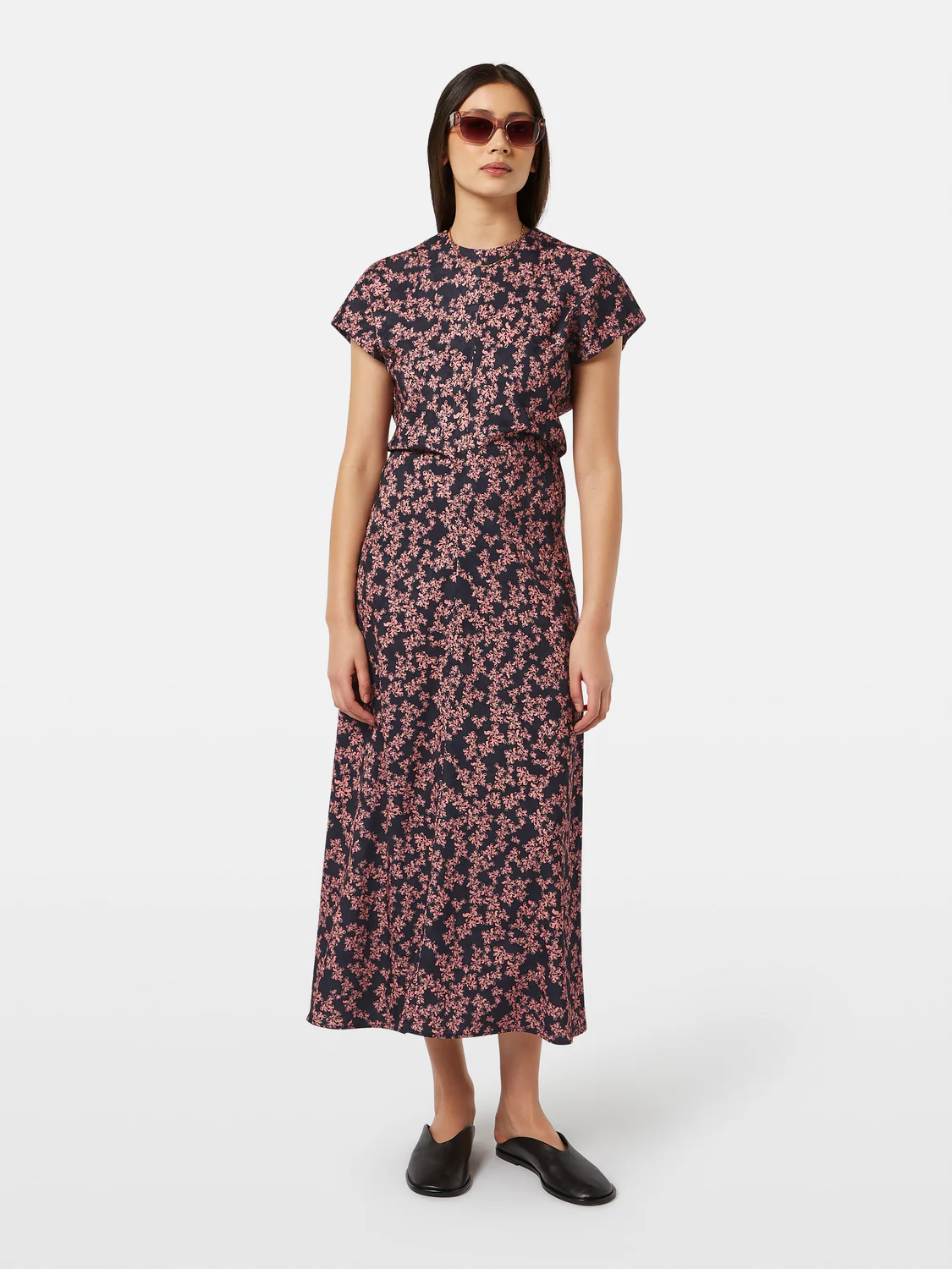 Jacquard Midi Satin Dress