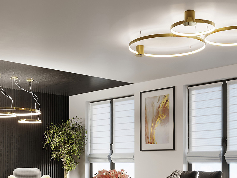 Lampa wisząca Rio LED 78 cm aluminiowa złota