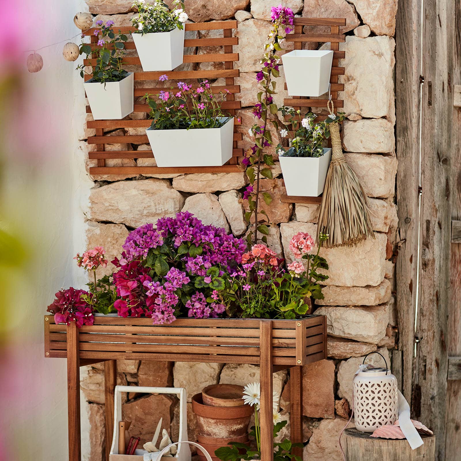 Hänge-Blumenkasten Lucy Weiß,B 260 x H 130 x T 130 mm