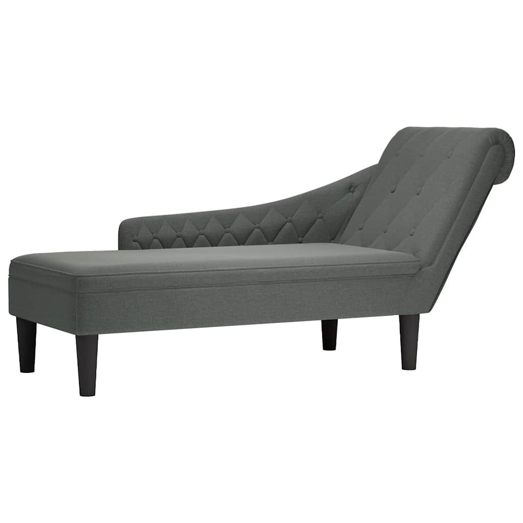 Szezlong Szary Tapicerowany Leżanka Sofa Fotel Łóżko Aksamit