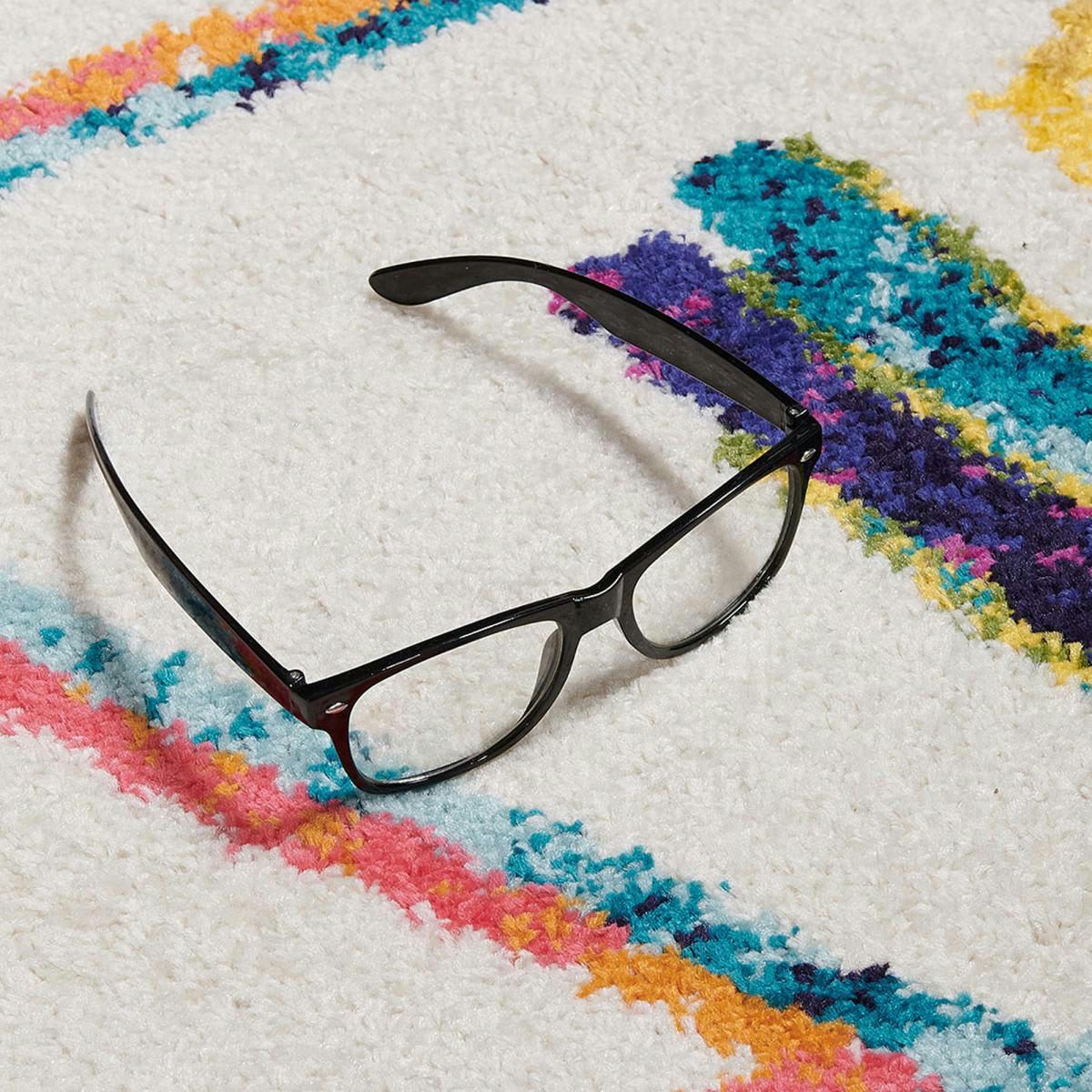 BERBERE TRIBAL MK 03 - Tapis berbère style blanc 160x160 carré