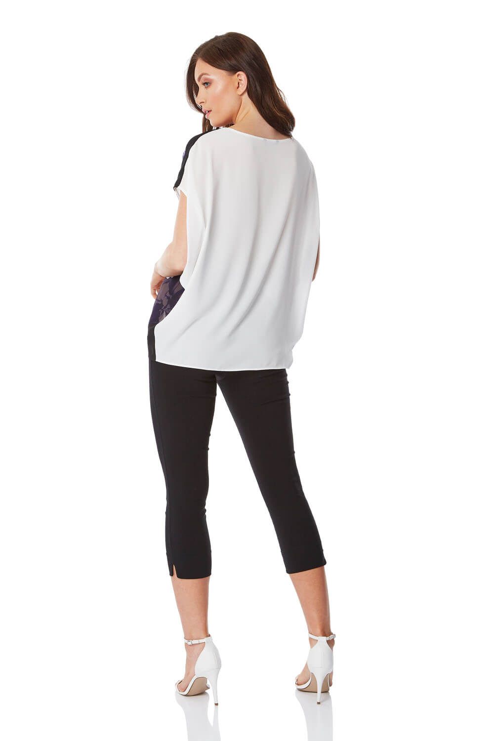 Roman Floral Contrast Overlay Top