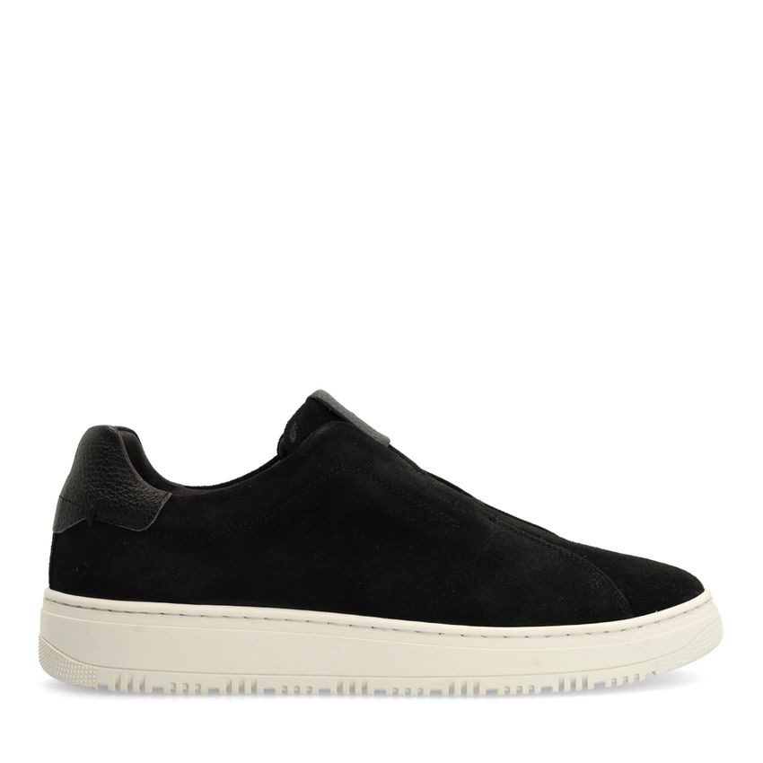 Manfield Zwarte suède sneakers