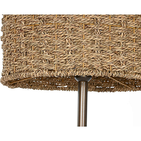 Lampe de sol en fibre métal esprit naturel ambiance chaleureuse 41 x 41 x 156 cm Marron naturel fibre tressée